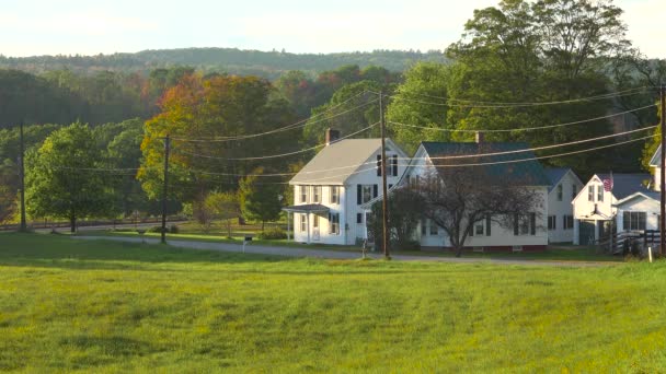 A quaint rural scene in a small village in New England.